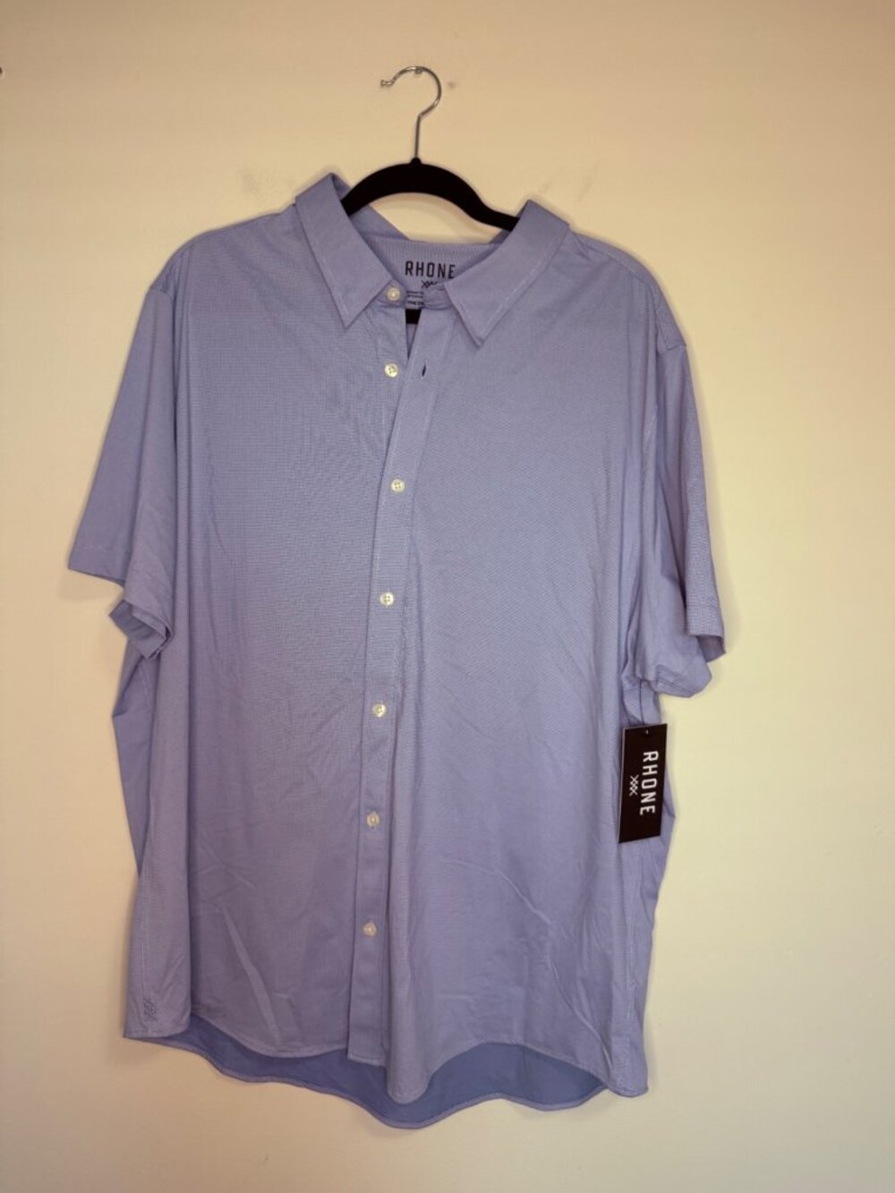 Rhone Commuter Short Sleeve Button Down Shirt Classic Blue XXL